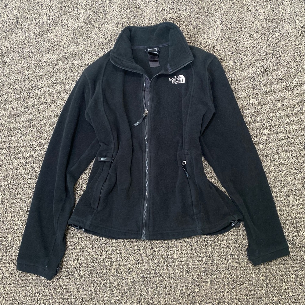 The North Face Fleece Black Zip Up Half Collar Thick and Warm Sweater Jacket